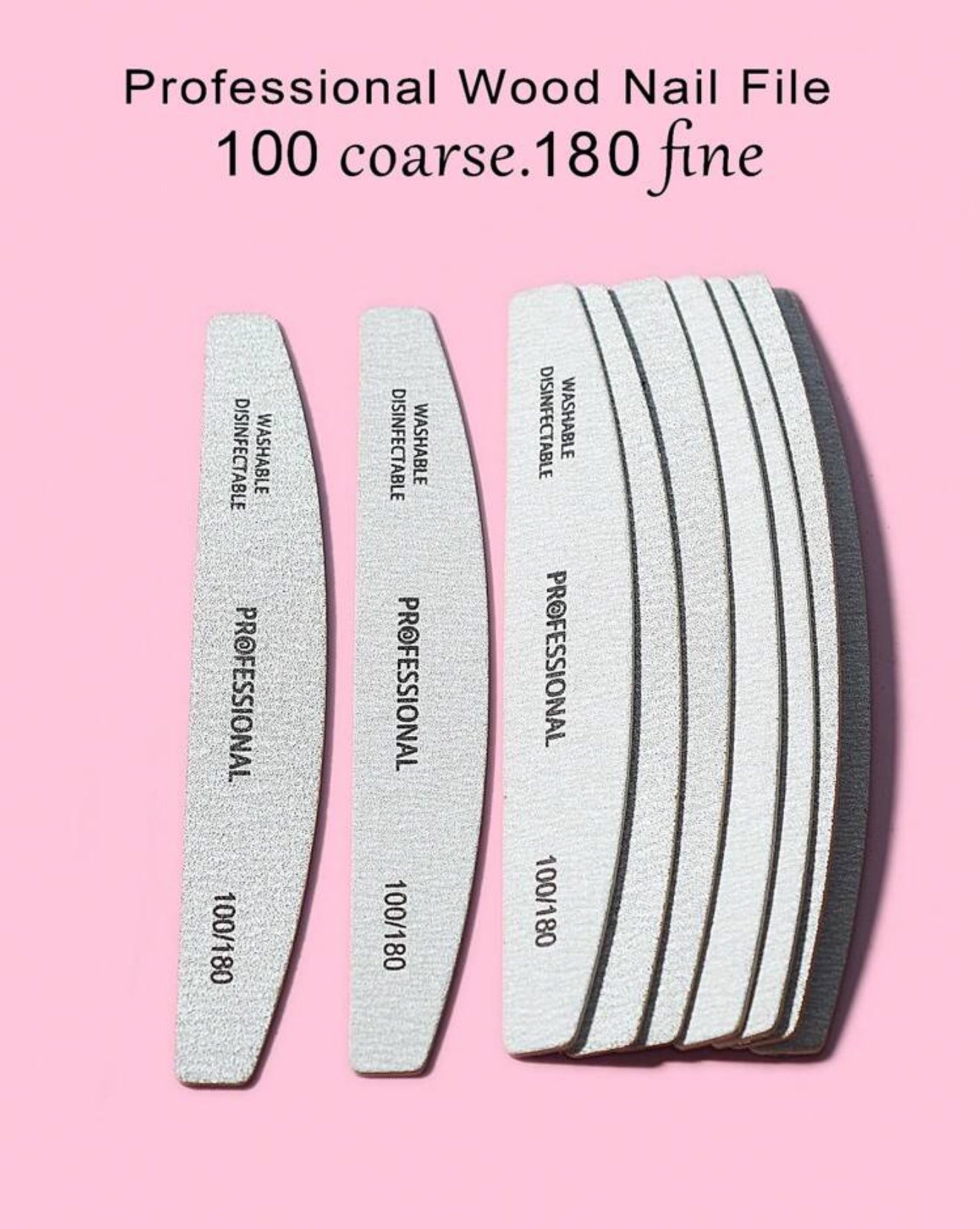 5 pc half moon 180/240 grit nail files