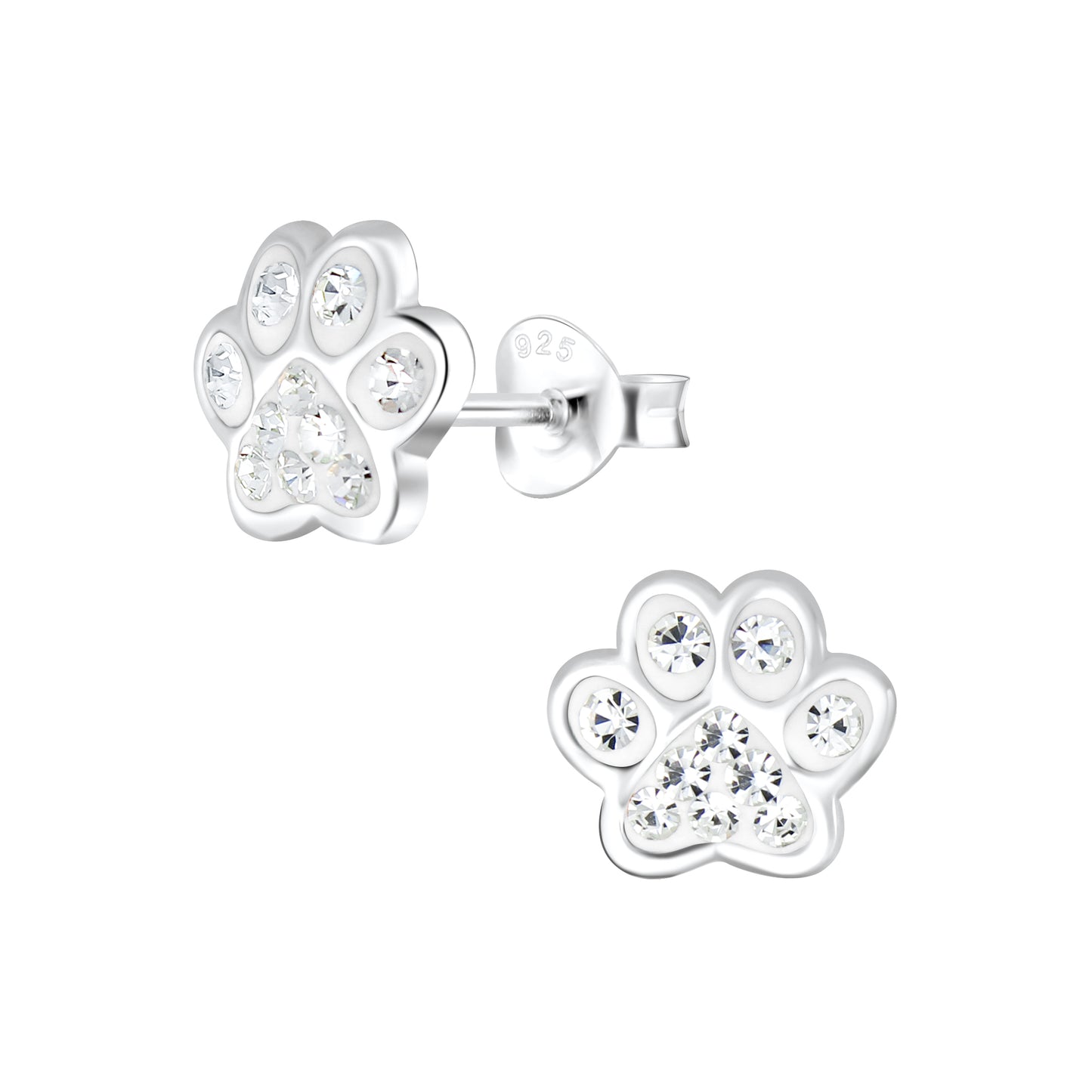 Sterling Silver Paw Print Ear Studs vol 2