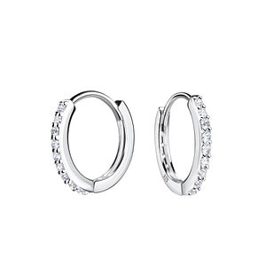 14mm Sterling Silver Huggie Earrings
