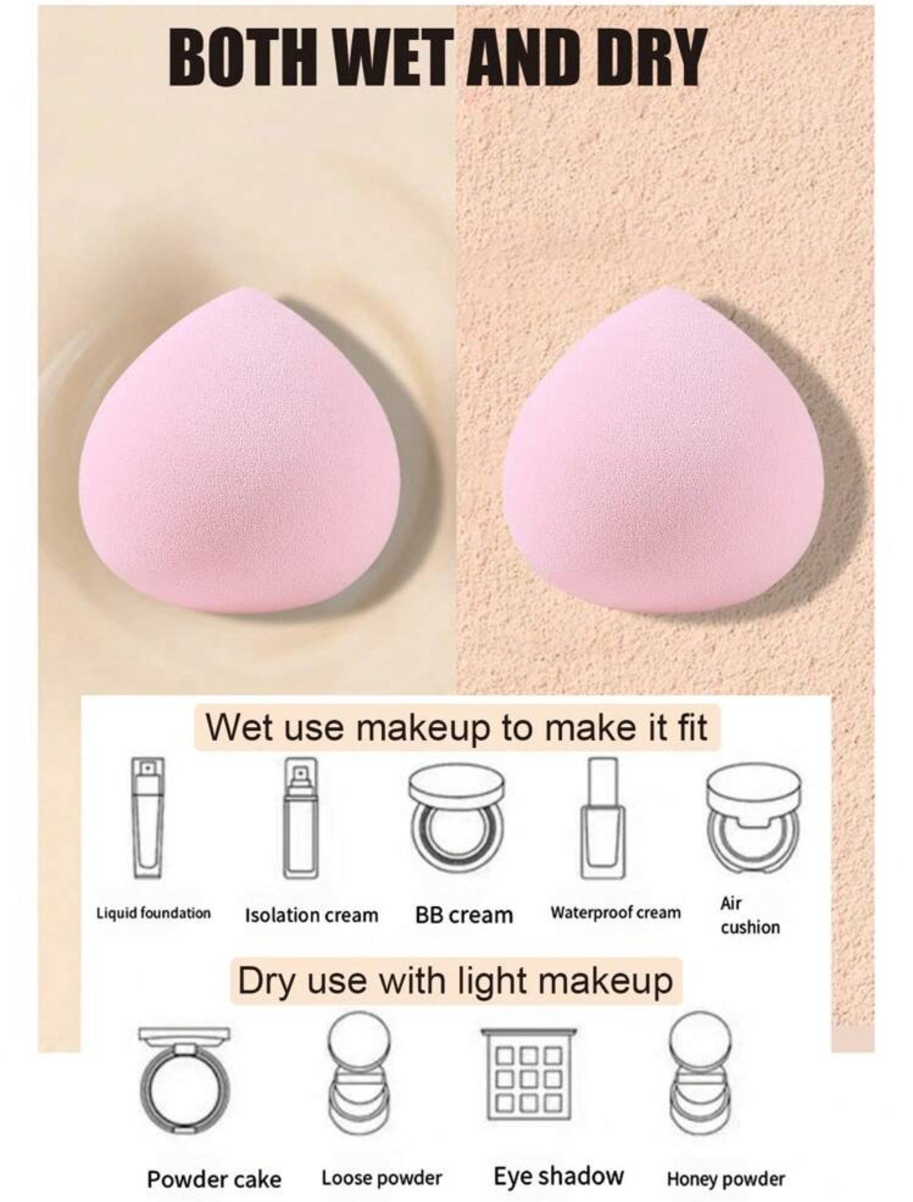 2 pcs soft marshmallow beauty sponges/blenders