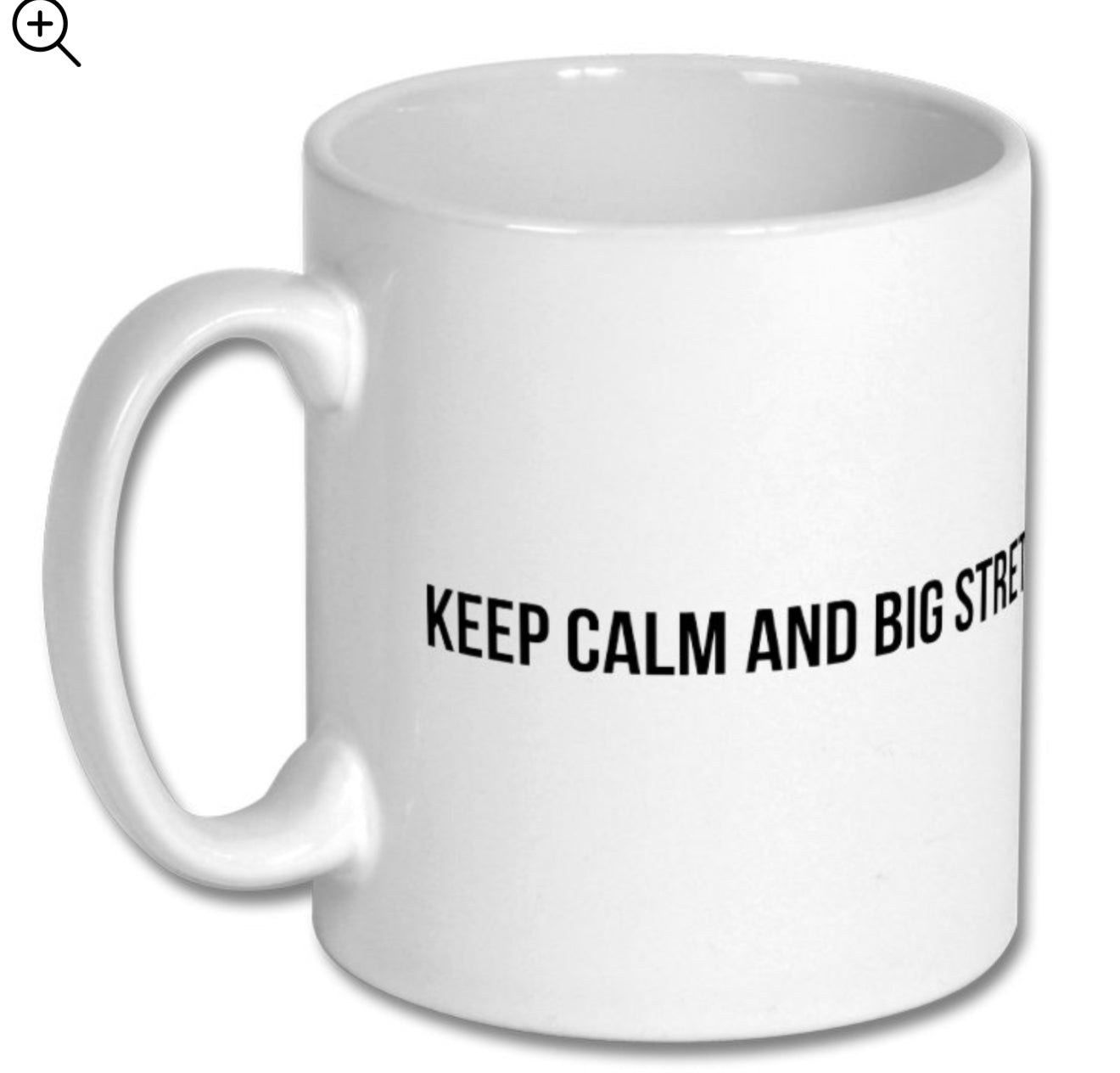 ‘Keep calm and big stretches’ dusty mug