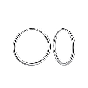 14mm Sterling Silver Thin Ear Hoops