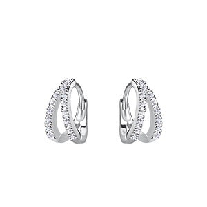 Sterling Silver Double Line Huggie Earrings