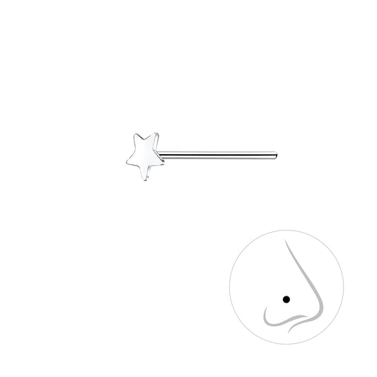 Sterling Silver Star Nose Stud