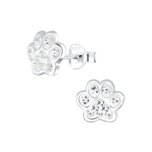 Sterling Silver Paw Print Ear Studs vol 2