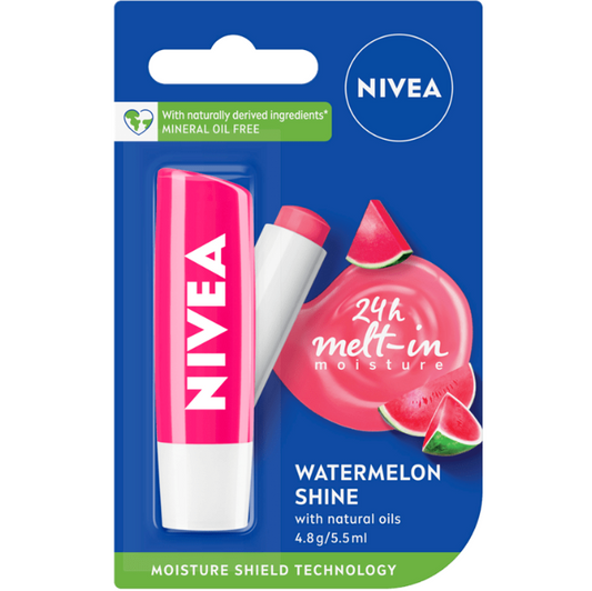Nivea Long Lasting Moisture Caring Watermelon Shine with Natural Oil Lip Balm 5.5ml